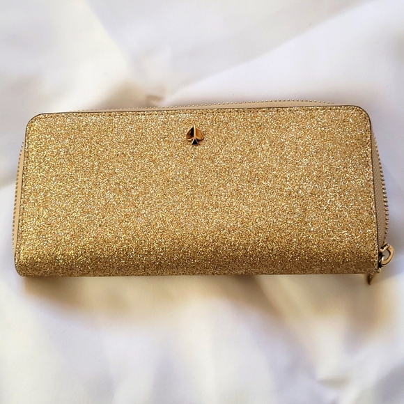 Kate Spade Gold Sparkle Wallet & Wristlet - Picture 2 of 5